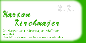 marton kirchmajer business card